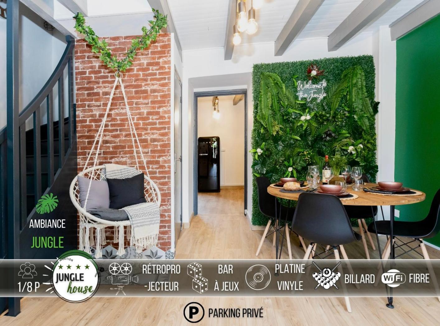 Maison "Jungle House" 90 M2 Billard, Retroprojecteur, Bar A Jeux , Vinyle, Wifi Fibre, Ideal Pro & Famille A Монбрізон Екстер'єр фото